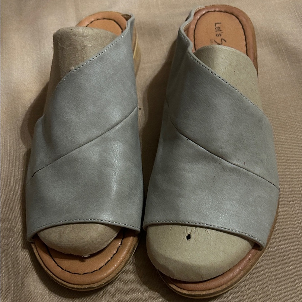 EUC BEAST FASHION Women's Gray Slide Sandals